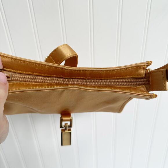 Gucci Jackie 1961 Gold Camel Silk Mini Hobo Shoulder Bag Vintage Evening Handbag - Picture 4 of 9